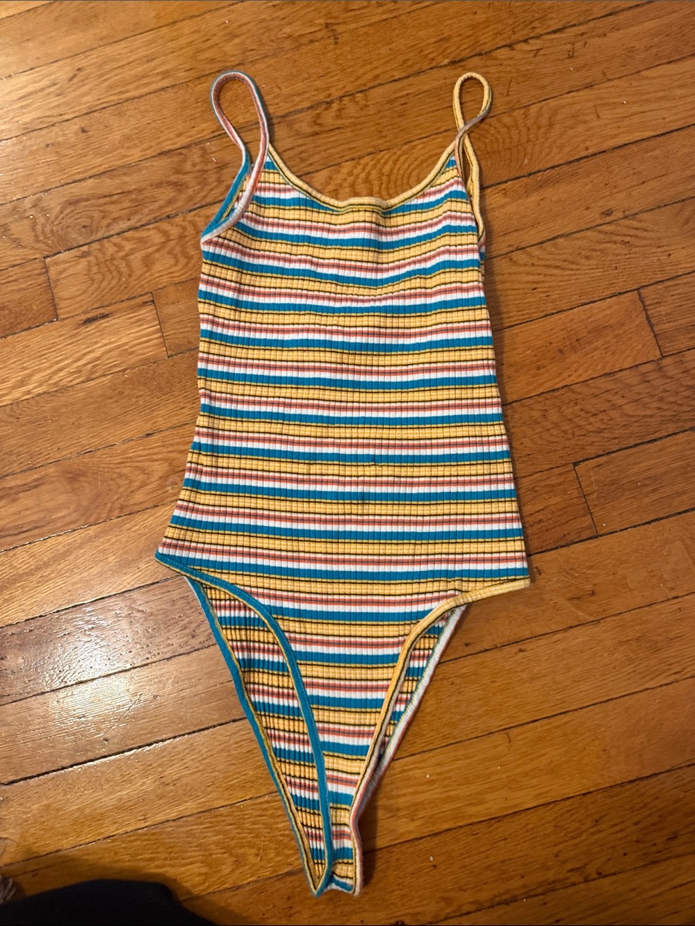 Zara Multicolor Striped Ribbed Bodysuit